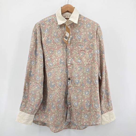 Magnolia Pearl NWT Floraison Boyfriend Shirt #943 Floral European Cotton OS - Picture 2 of 15